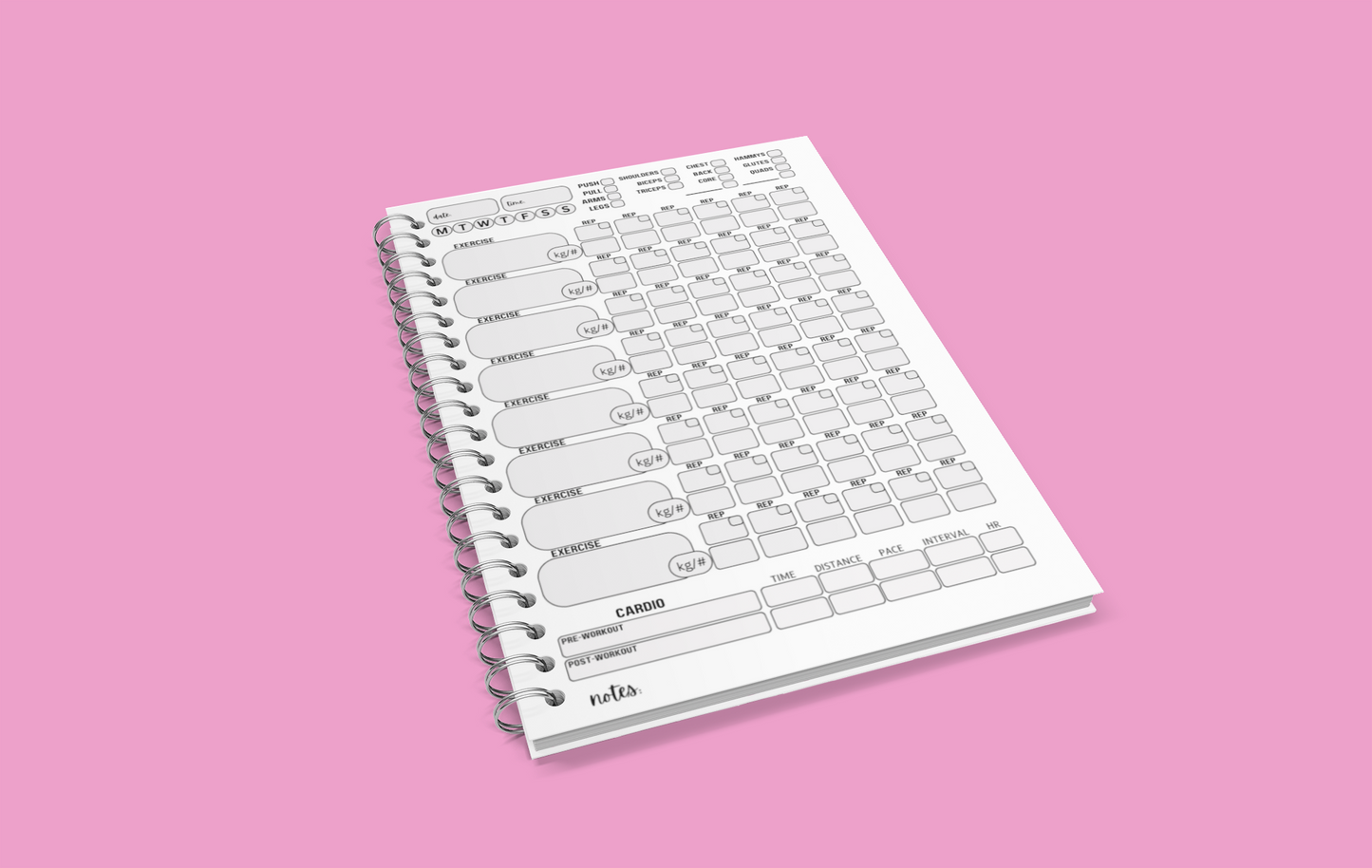 Workout Logbook, Pink