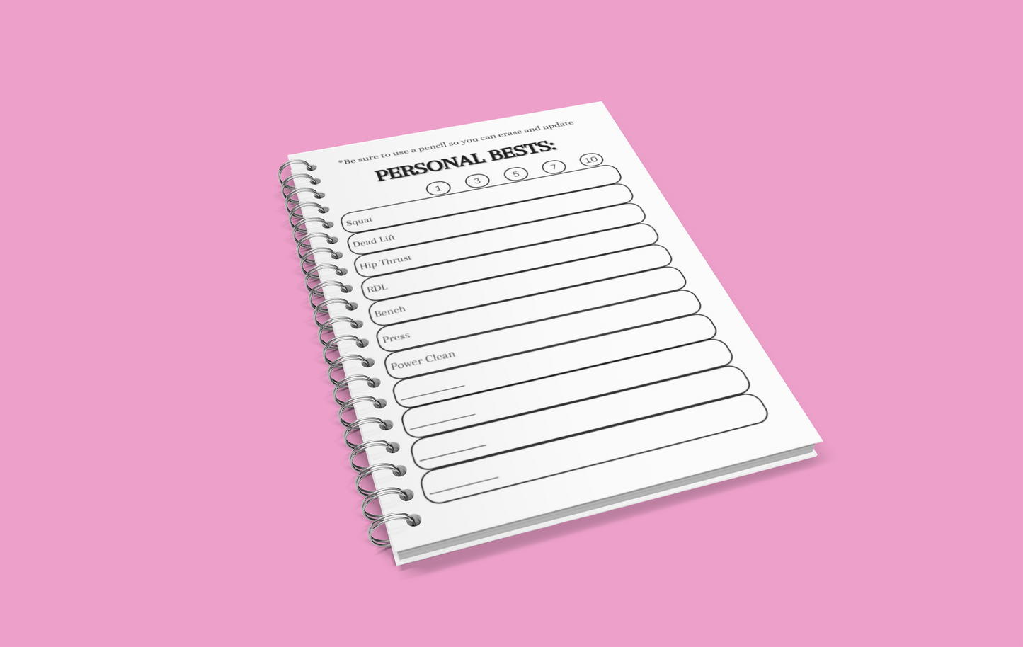 Workout Logbook, Pink